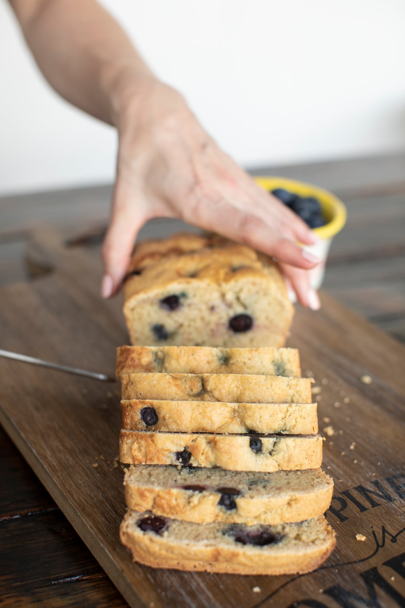 GF Blueberry Loaf with Lemon Glaze
