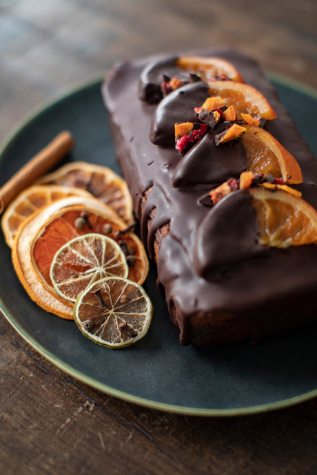 Spiced Orange Loaf with Chocolate Drizzle